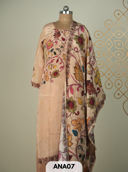 premium muslin kalamkari 3 pcs salwar set