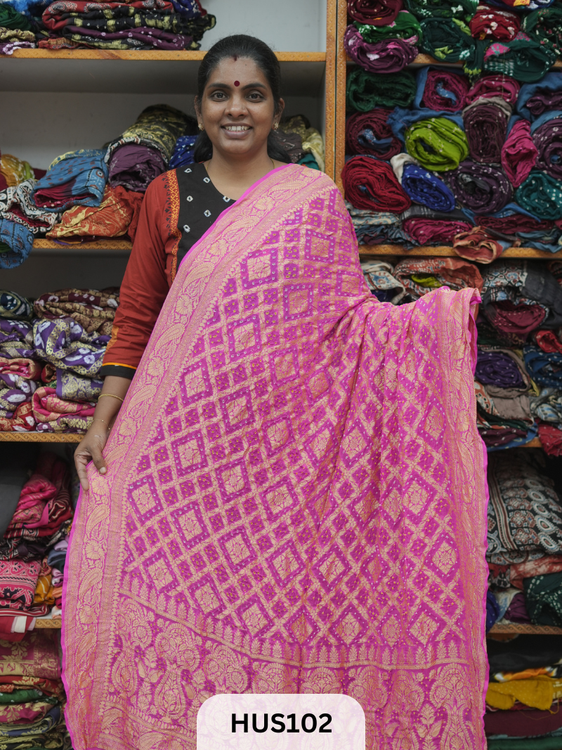 PURE KHADDI GEORGETTE DUPPATTA