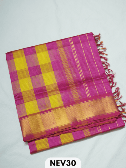 PALUM PAZHAMUM BIG CHECKS SILK COTTON SAREE