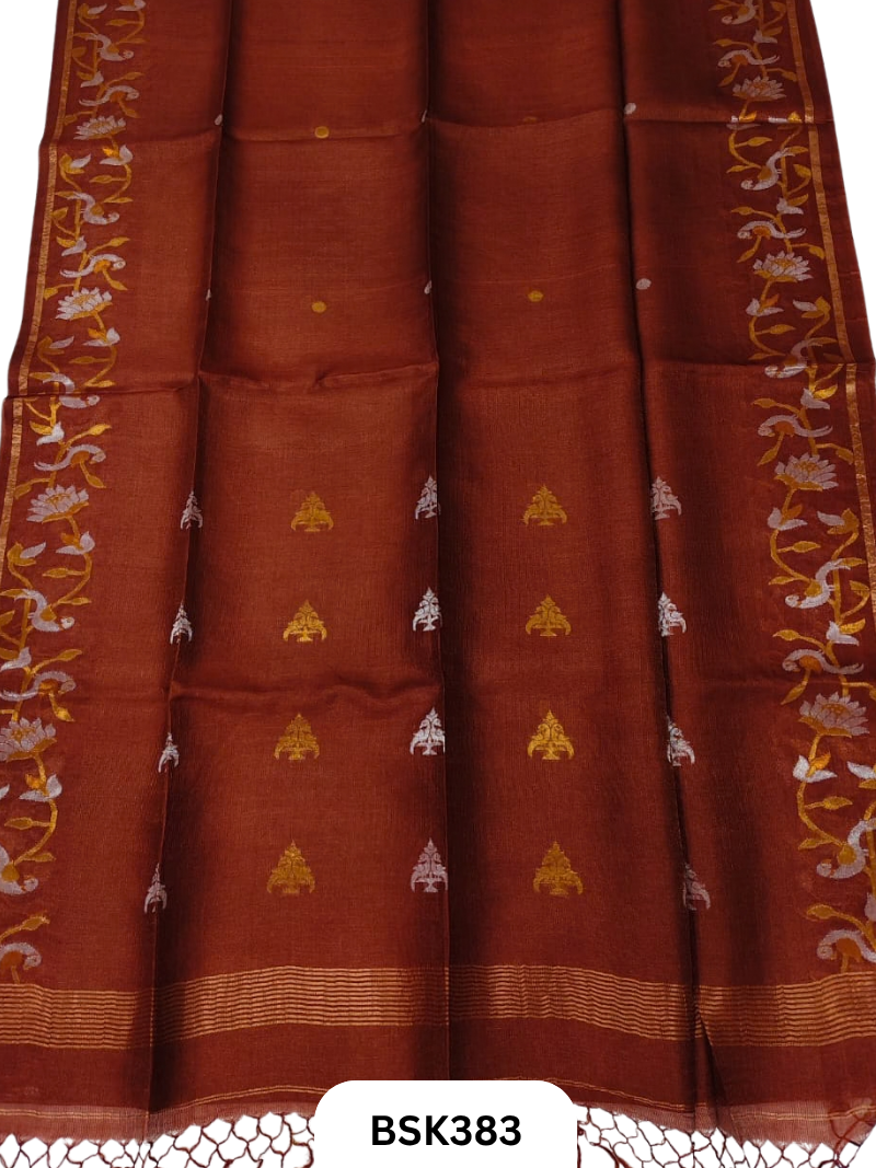Pure Gicha By Gicha Tussar Silk with Jamdani weave