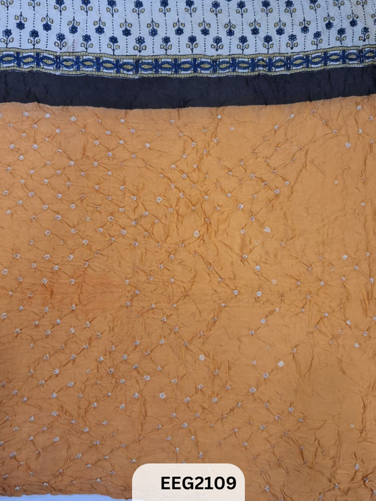 MODAL AJRAKH PRINT WITH BANDHEJ RUNNING FABRIC-1MTR