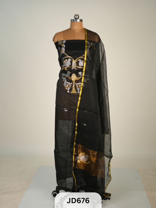 JAMDHANI LINEN TOP WITH DUPATTA