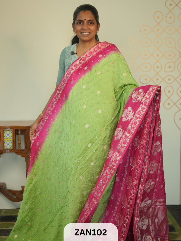BANARASI BANDHINI WITH TIE AND DIE SAREE
