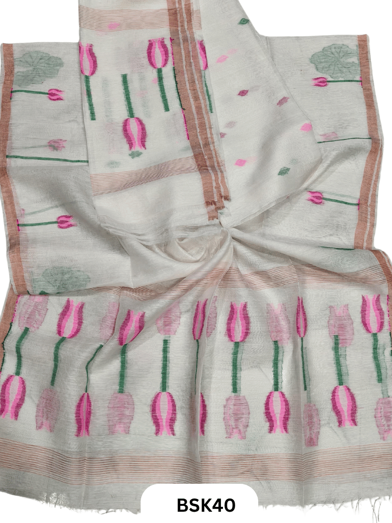 Premium Pure Handloom Linen Silk Salwar  Top 2.7 mtr  Duppata 2.5 mtr