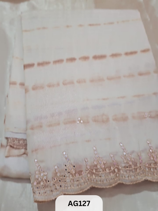 PURE GACHI TUSSAR WITH AARI AND CUTWORK HAND EMBROIDERY