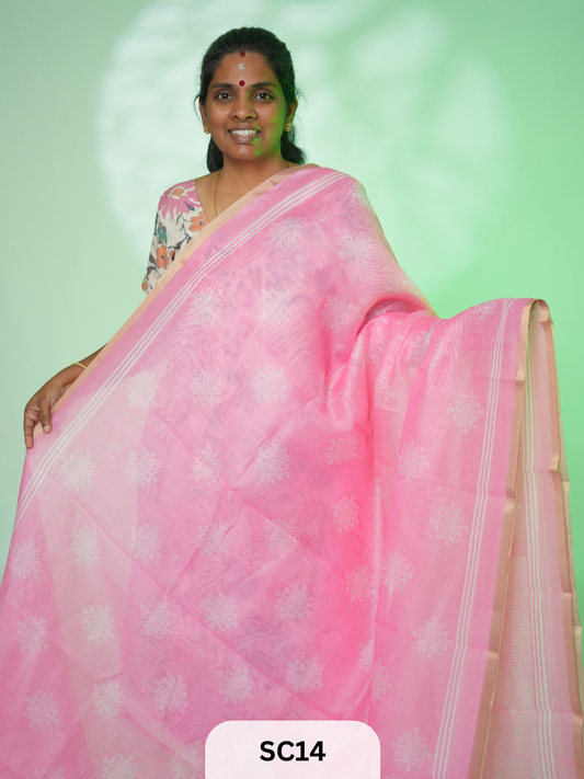 KOLLAM PRINT LINEN COTTON SAREE