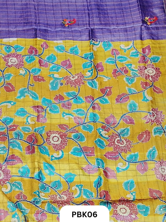 Pure Tussar Silk Saree with Heavy Embroidery & Bullion Stitch