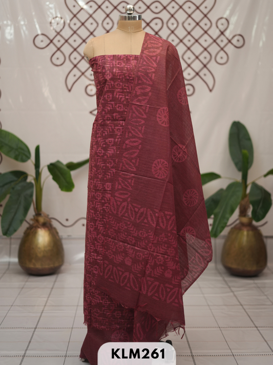 Bhagalpur Semi Tussar 3 pcs salwar set
