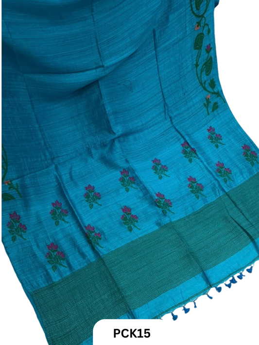 Pure Handloom Matka Handweaving Jamdani Motifs  Saree