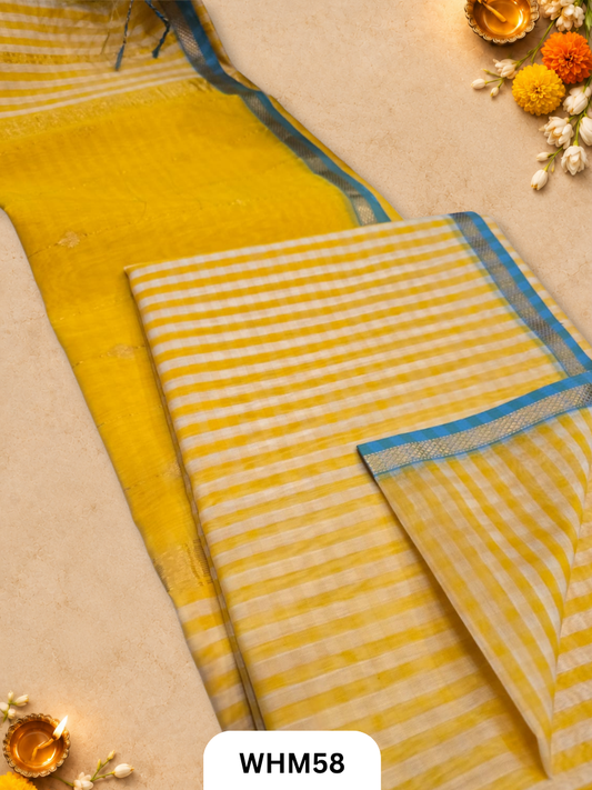 Maheshwari Handloom Checks Saree Butti Pallu
