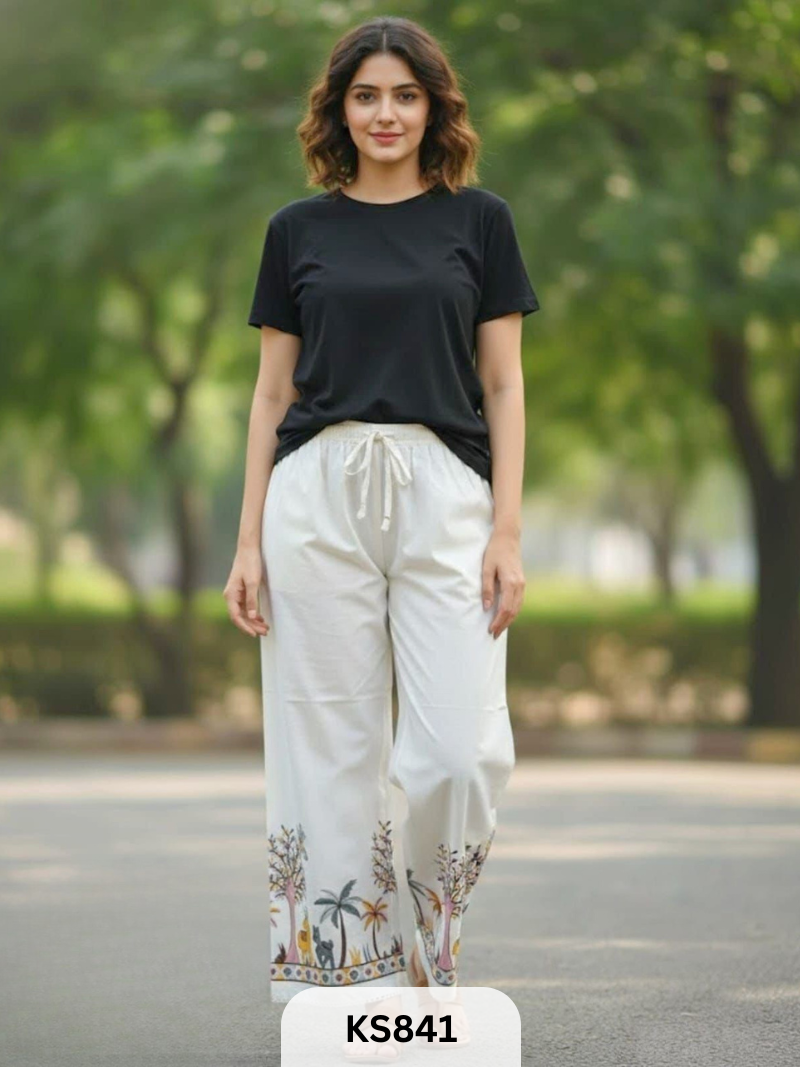 KHADI PANT WITH NATURAL COLOR EMBROIDERY