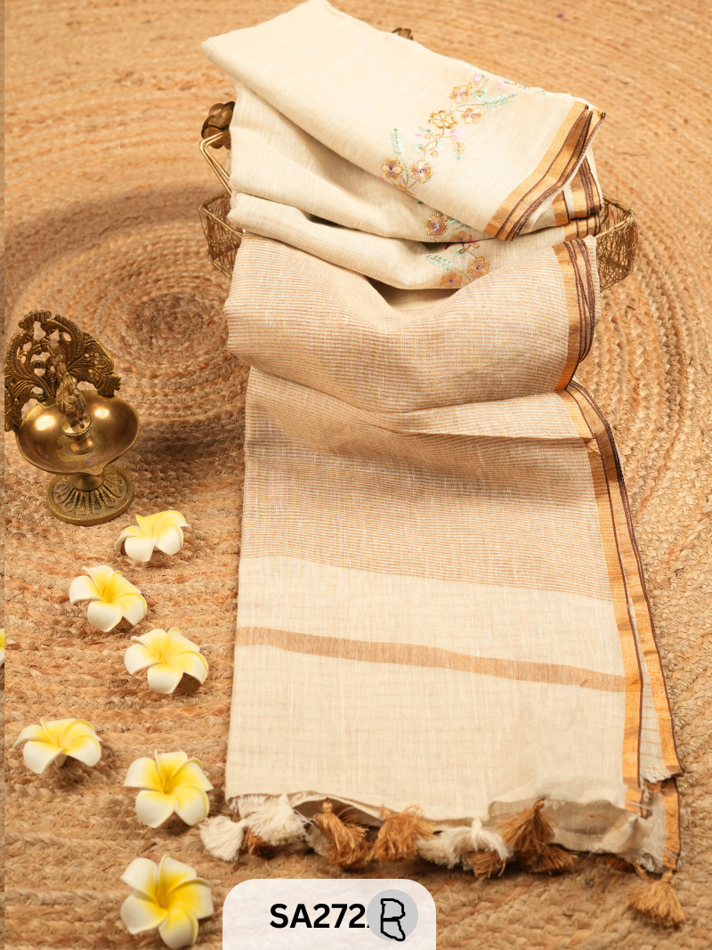 Vegan Linen Saree Embroidered Saree Story with Shanmuga Priya
