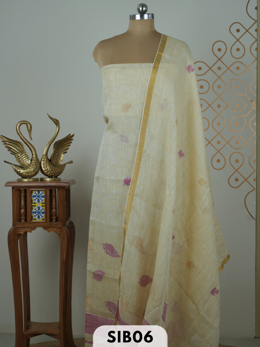 JAMDHANI LINEN TOP WITH DUPATTA