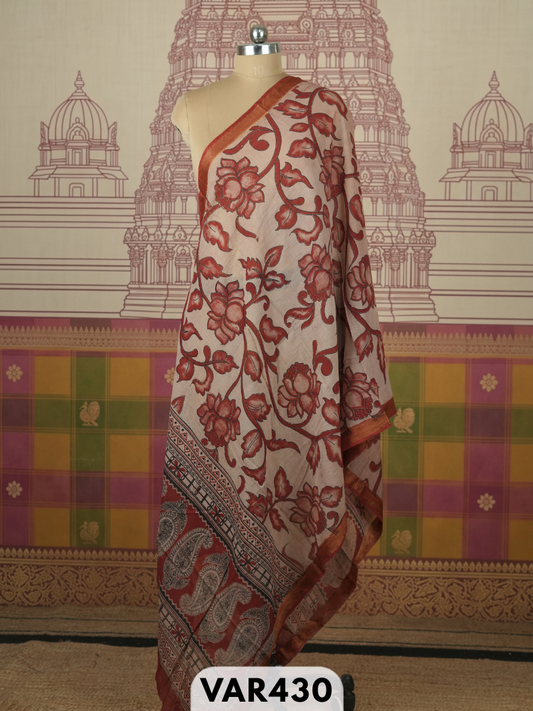 kalamkari cotton border duppatta + shipping
