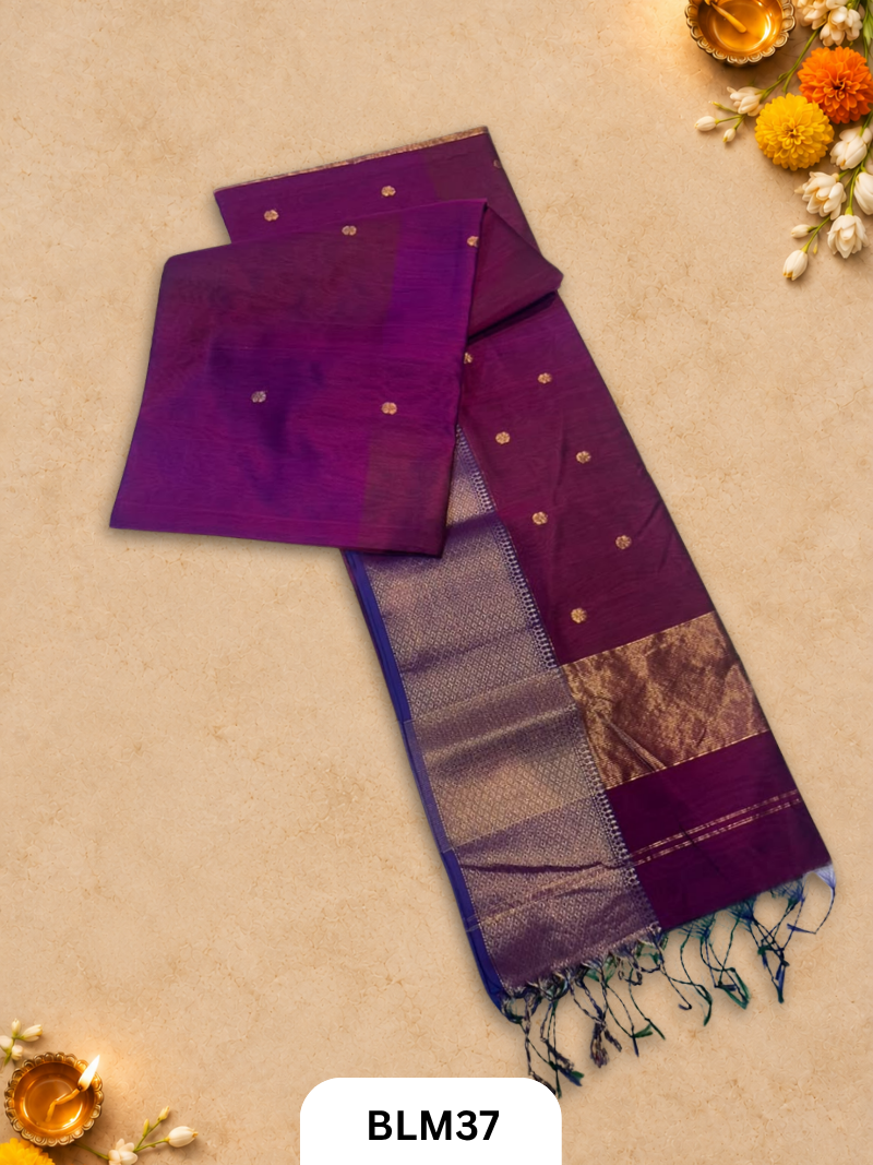 Pure handloom Maheshwari Big Small Butidaar shaded colours saree