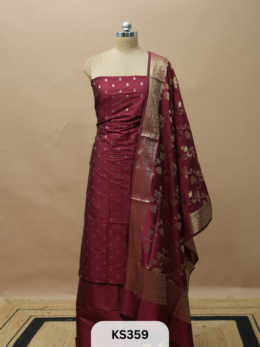 BANARASI SILK SALWAR  SUIT - 3PCS