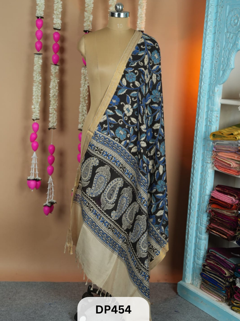 Chennuri silk dupatta with Nissam Mangalgiri border dupatta