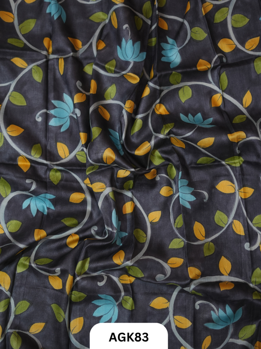 Premium Tussar Blouse Piece with Kalamkari Print – 80 CM