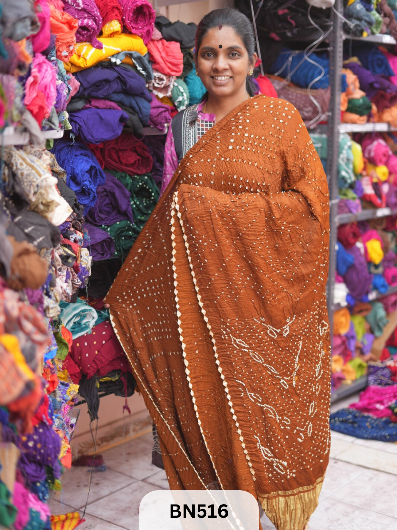 SEMI TISSUE WITH CHORAS DANI SAREE - LAGDI PATTA