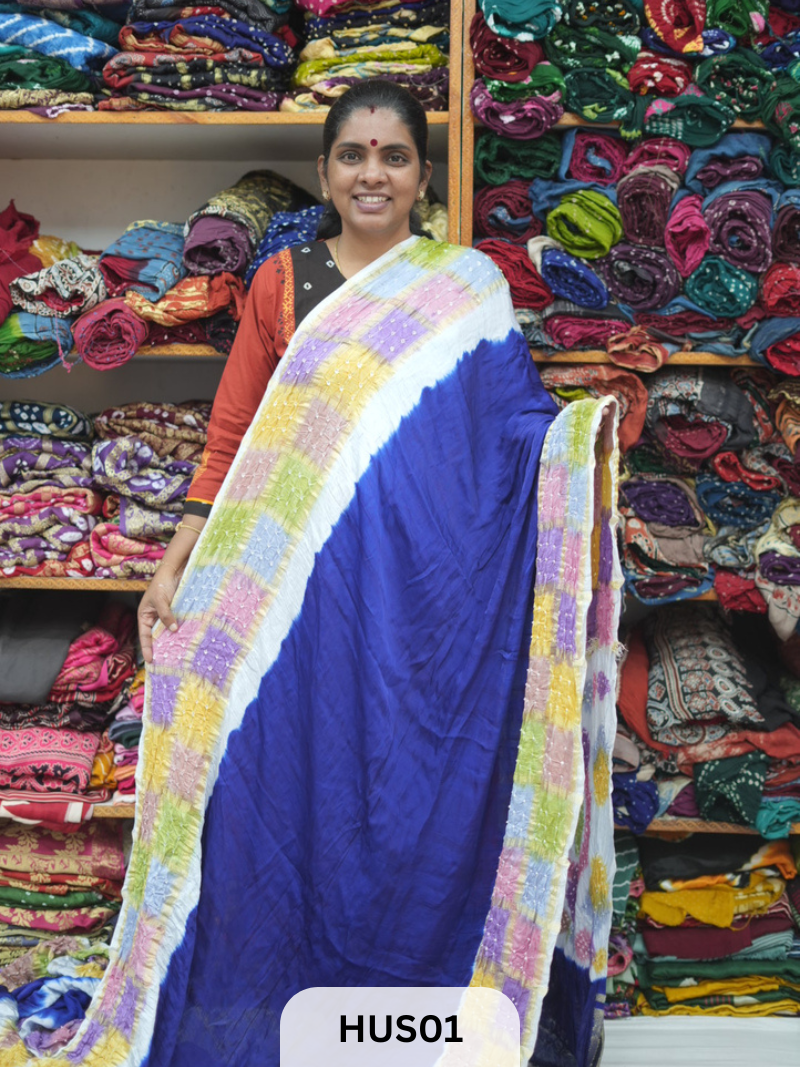 PURE MODAL WITH CHECKS MULTI COLOUR BORDER