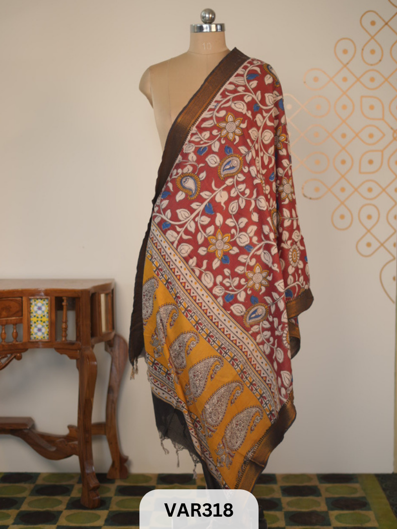 KALAMKARI CHENNURI SILK DUPPATTA