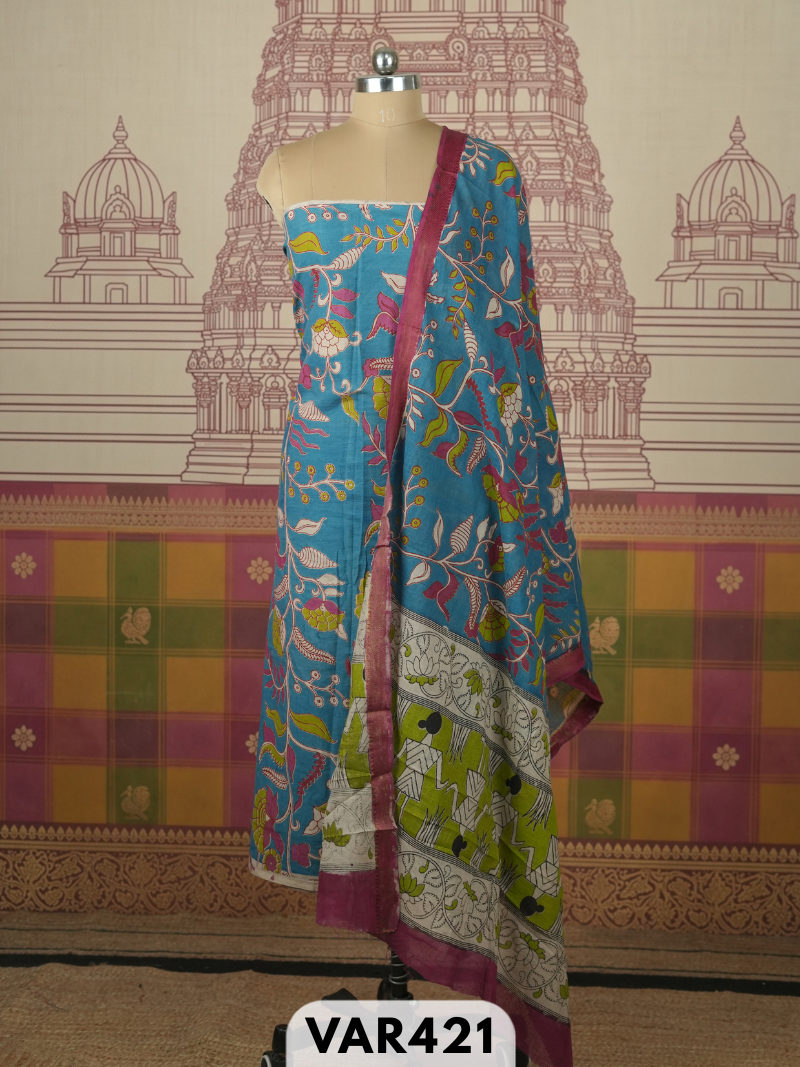 KALAMKARI 2 PCS SALWAR SUIT- top2.5 mtr and duppatta