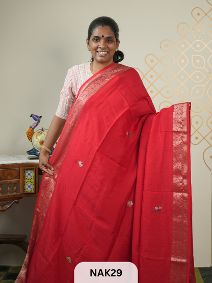 VISCOSE HAND EMBROIDERED SAREE