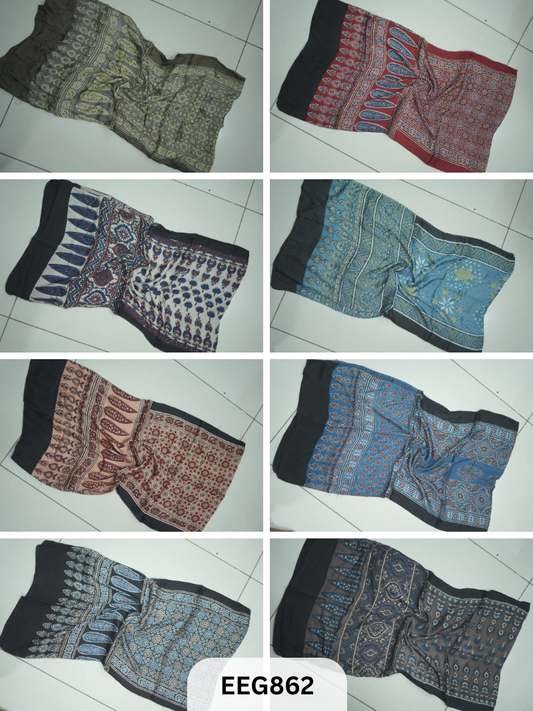 AJRAKH MODAL STOLE-ASSORTED 5PCS