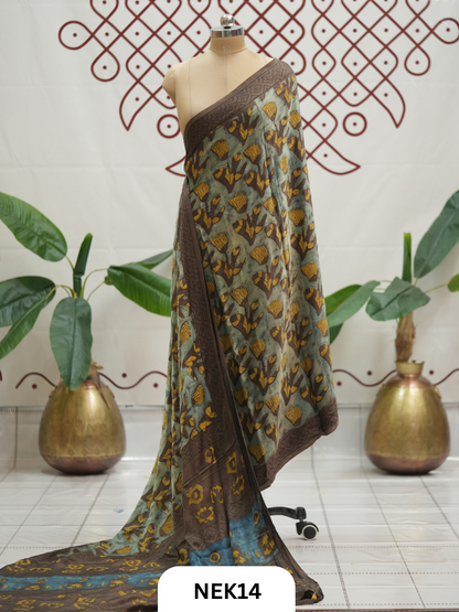 Nasphal Vanaspathi Modal Handblock Print Saree