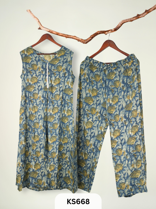 MUSLIN PENKALAMKARI KURTI