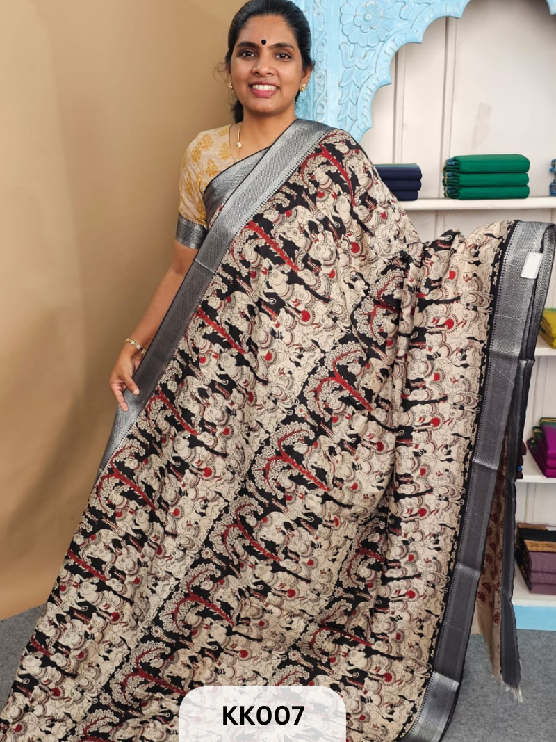 Kalamkari Chenuri Silk saree