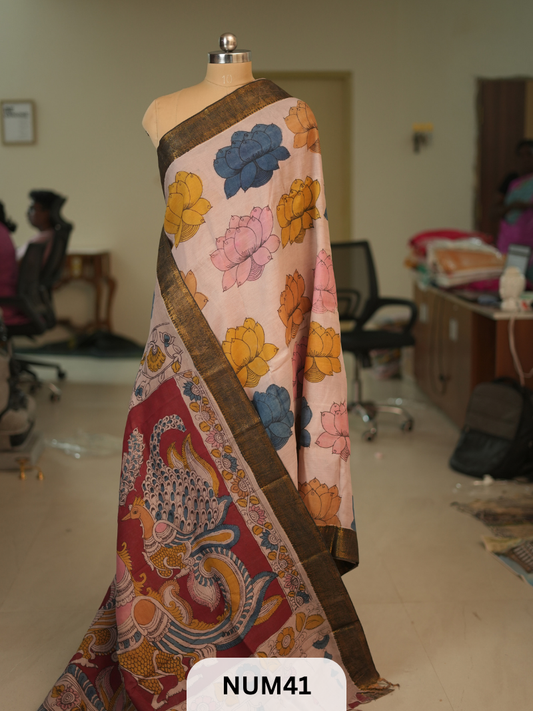 PENKALAMKARI CHENNURI SILK SAREE