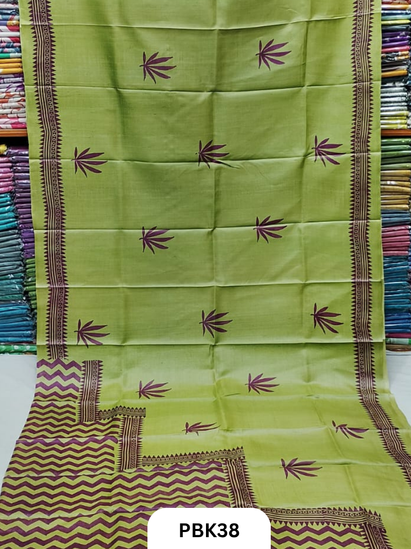 Pure With Out zari Tussar Saree