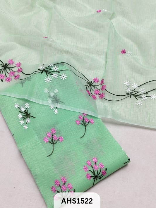 Kota Cotton Embroidery Work Dress Material