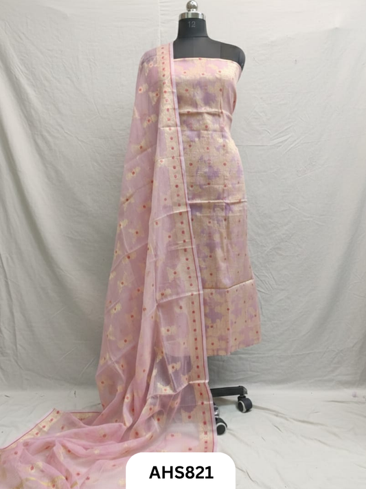 Kota Doria Weaving Dress Material  - Top and Duptta 2.5mtr