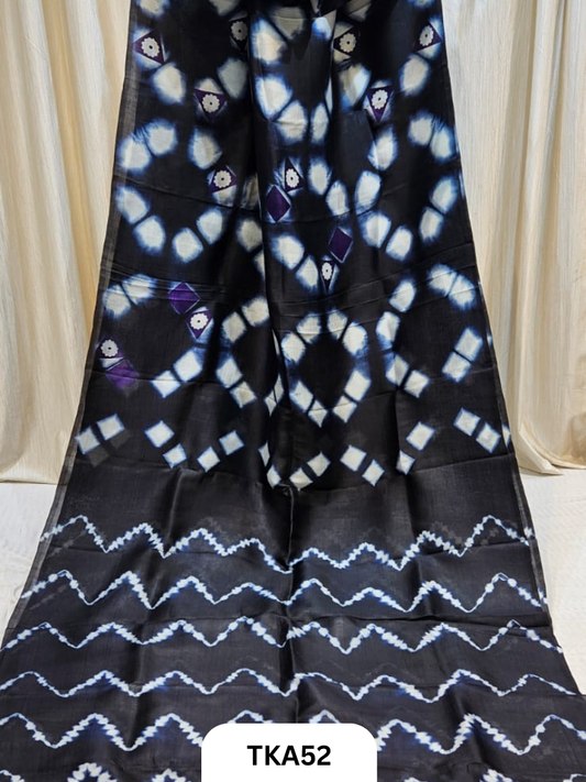 Pure Bishnupuri Silk - Shibori work saree