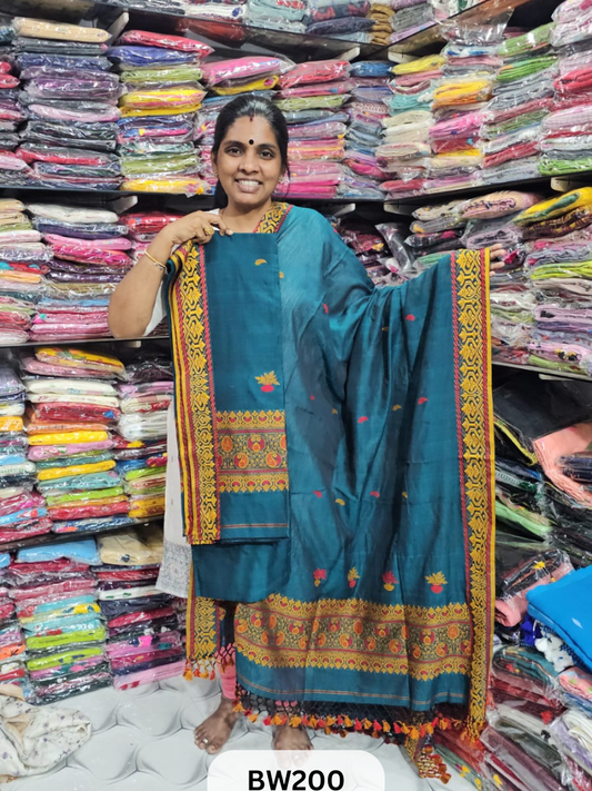 PURE 100 COUNT BENGAL COTTON WITH BHUJODI STYLE WEAVE | SOFT COTTON