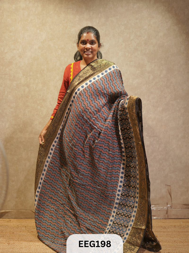 AJRAKH DOLA SILK SAREE