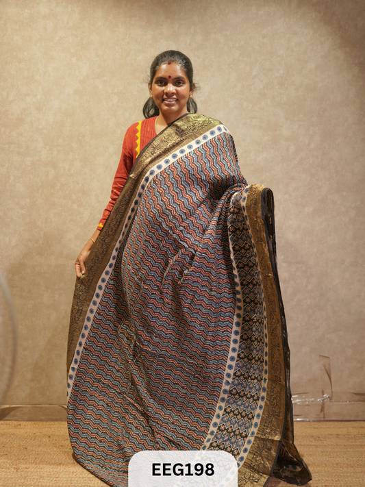 AJRAKH DOLA SILK SAREE