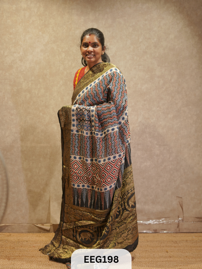 AJRAKH DOLA SILK SAREE