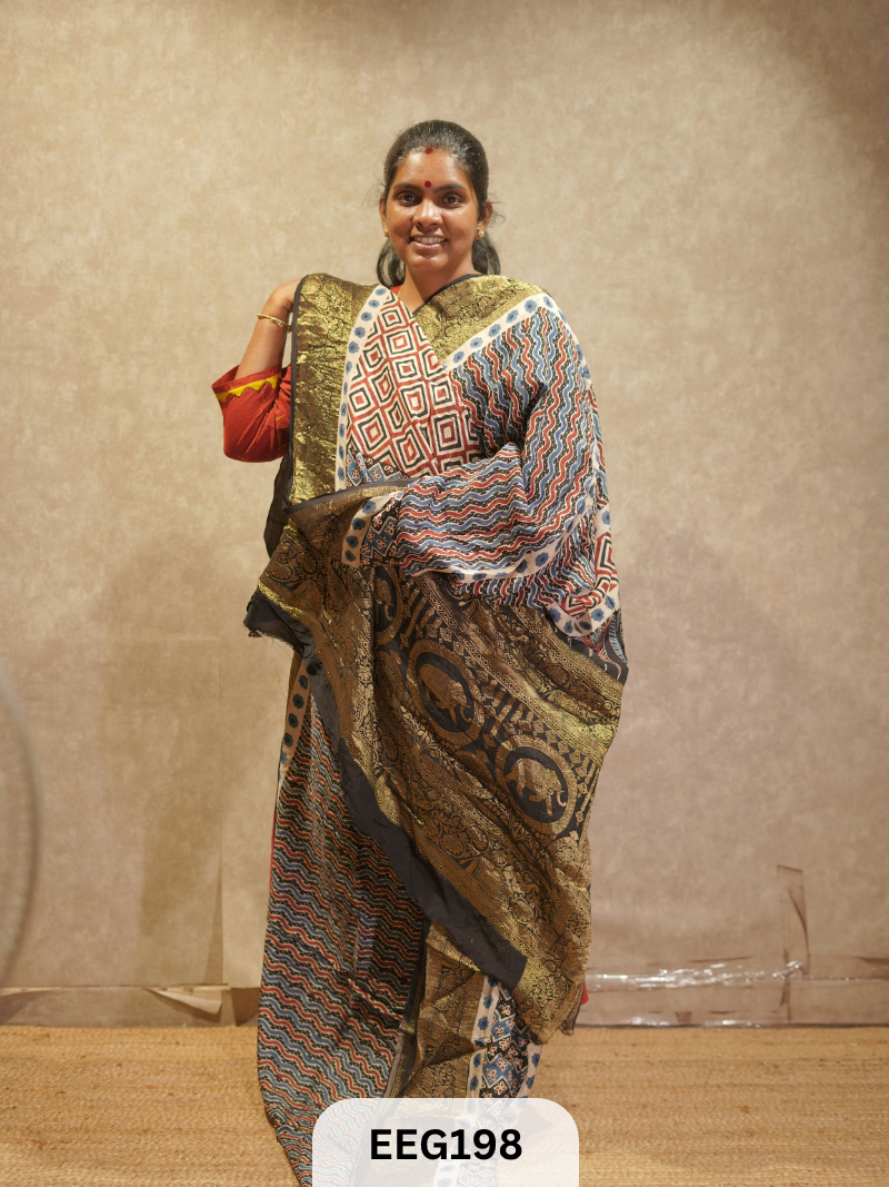 AJRAKH DOLA SILK SAREE