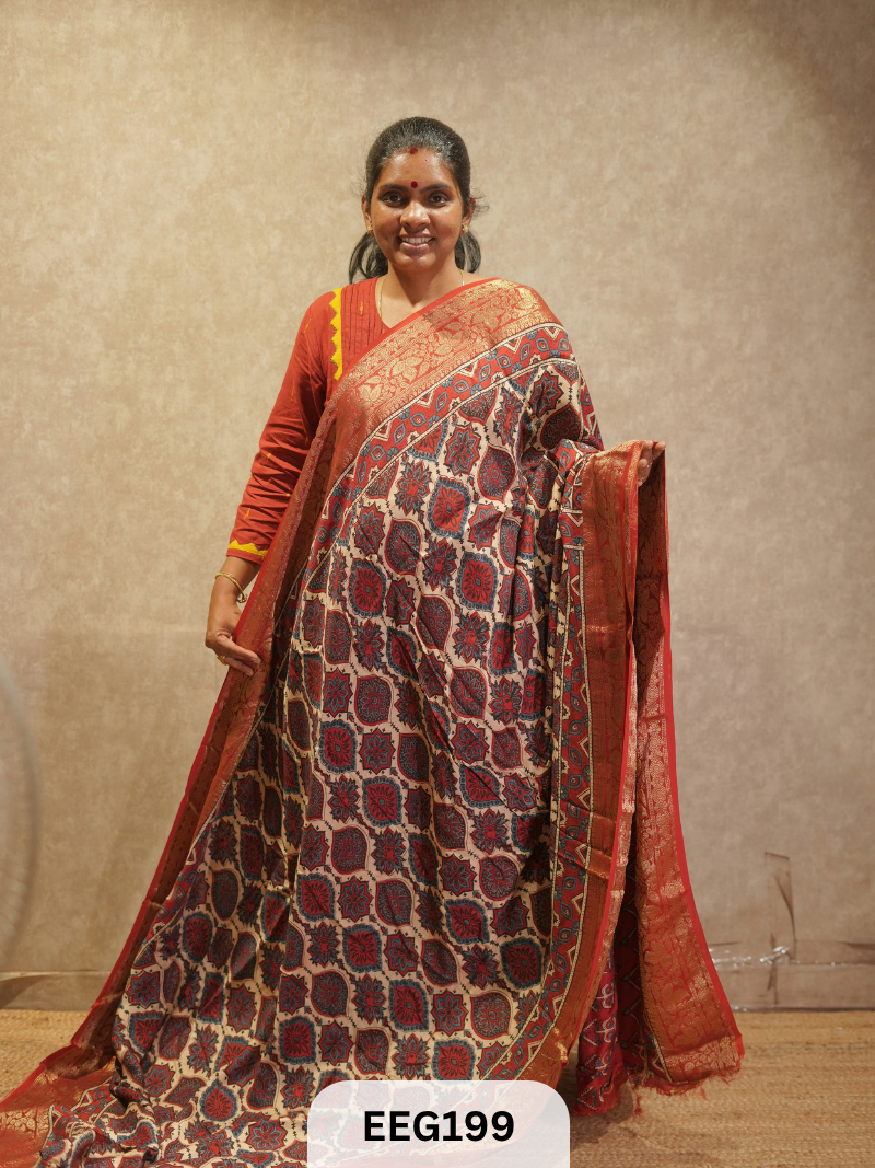 AJRAKH DOLA SILK SAREE
