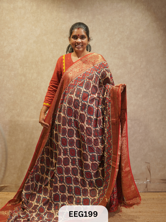 AJRAKH DOLA SILK SAREE
