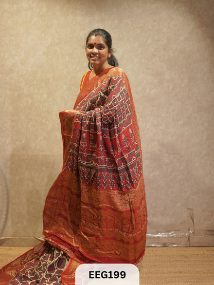 AJRAKH DOLA SILK SAREE