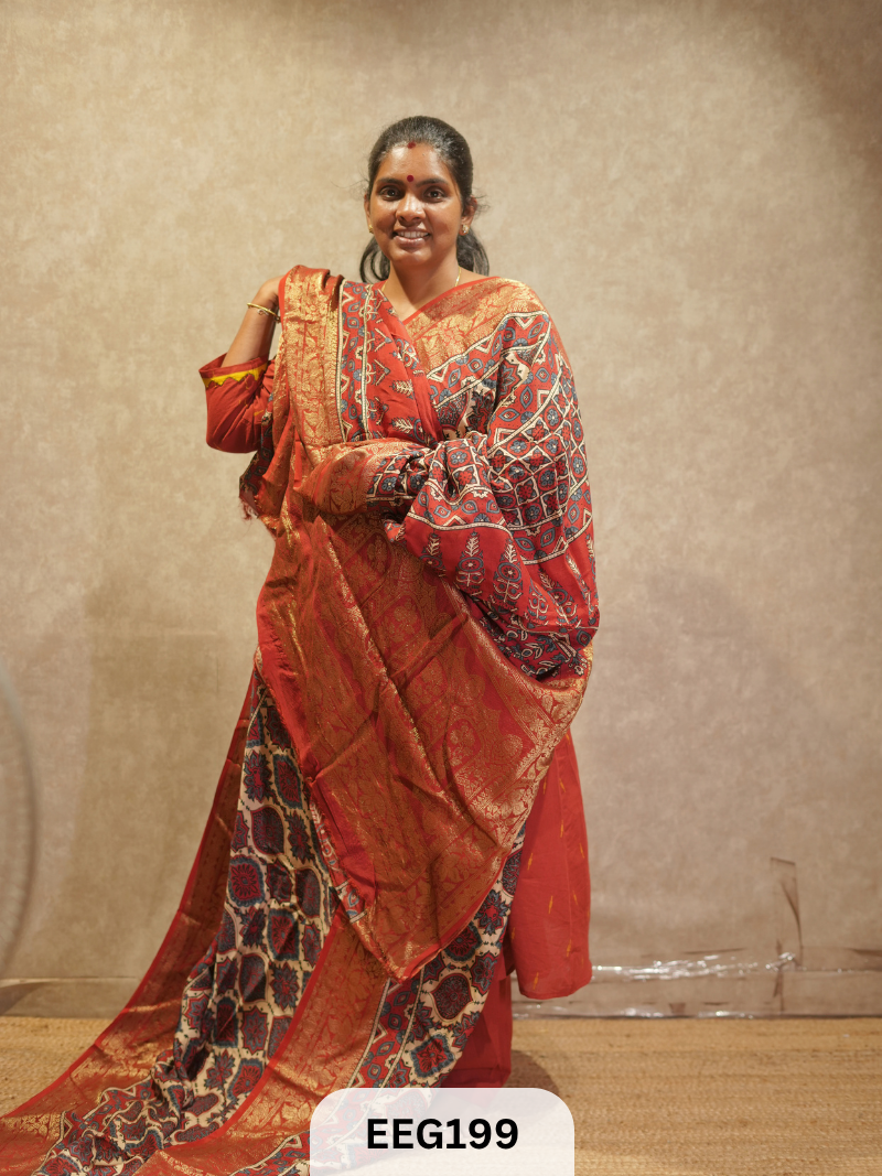 AJRAKH DOLA SILK SAREE