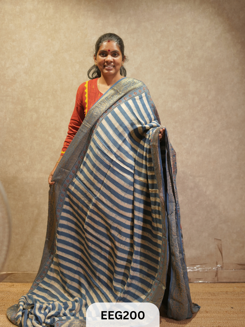 AJRAKH DOLA SILK SAREE
