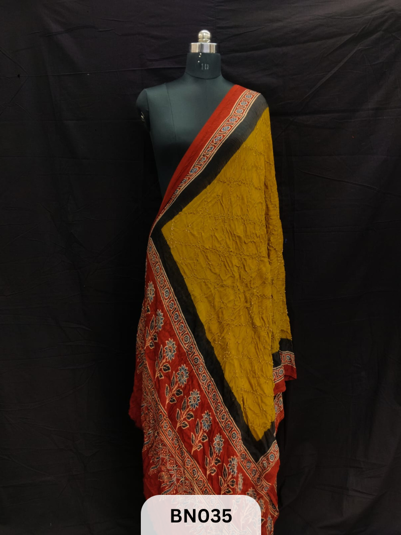 AJRAKH BANDHANI STAR DUPPATA | BORDER