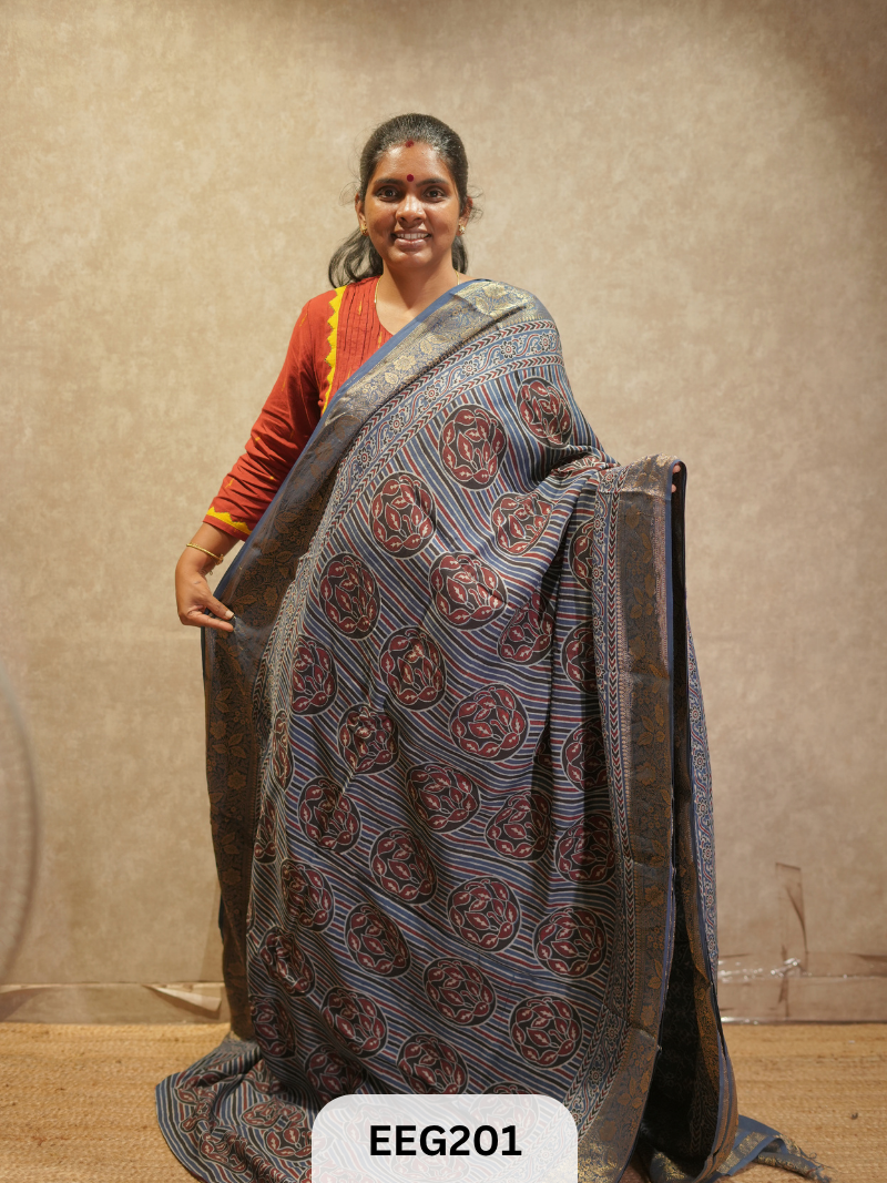 AJRAKH DOLA SILK SAREE