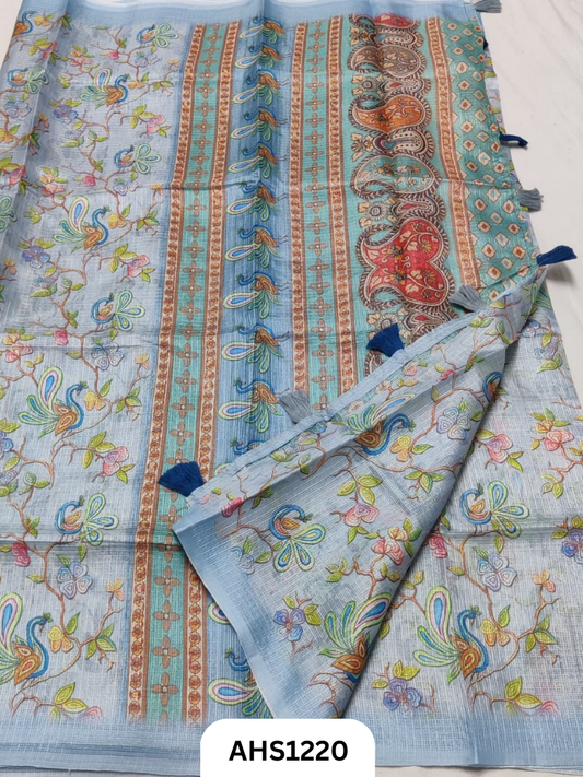 Soft Silk Kota Digital Print Saree With Blouse