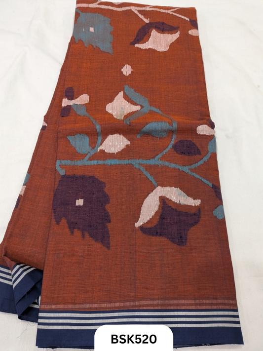 Handloom Pure Mul Cotton With Jamdhani Weave Saree